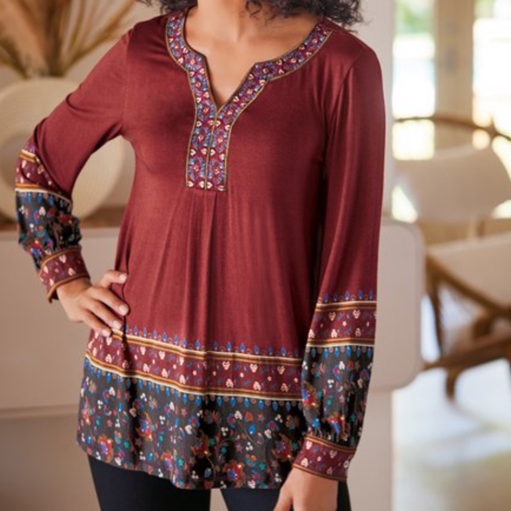 Soft Surroundings Parita Tunic in Conch Coral Size Medium